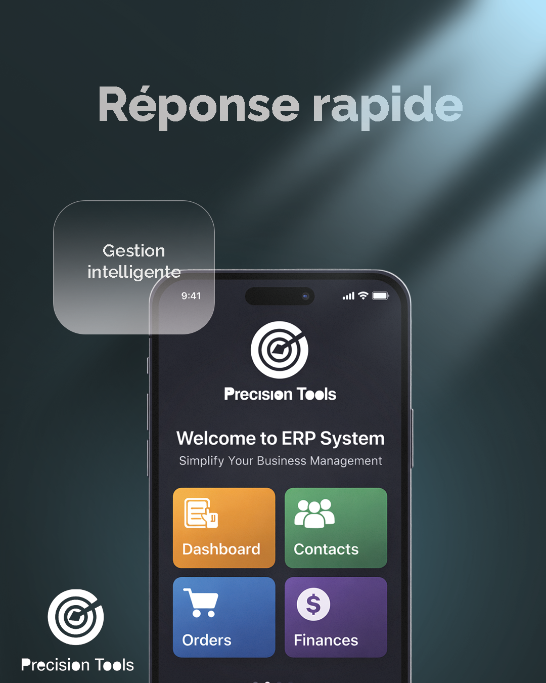 Precision Tools advertising poster design